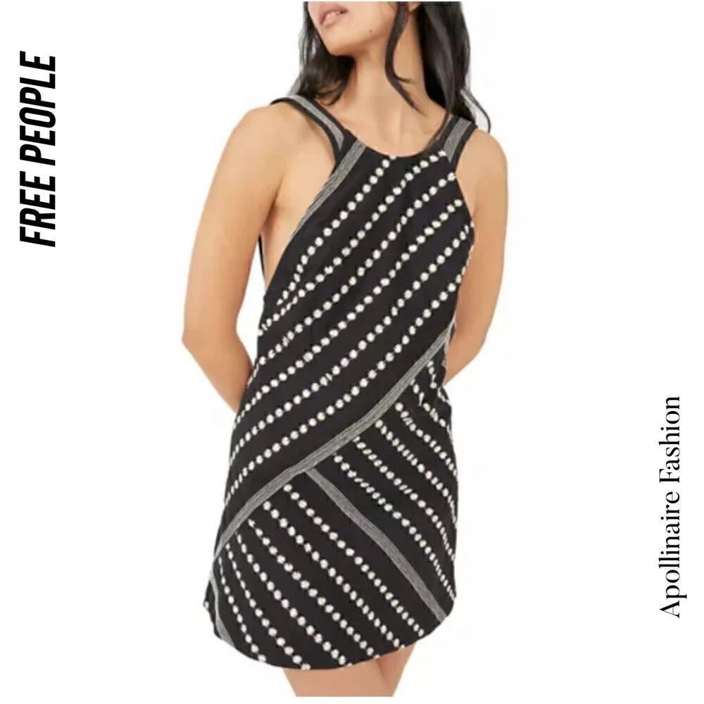 Free People Juni Mini Dress In Black Nwt Large